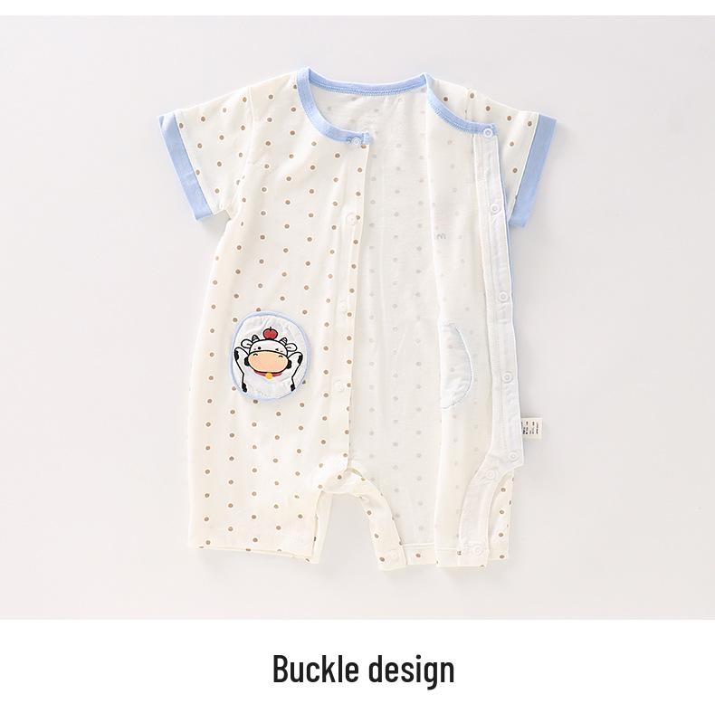 Popular Unisex Baby Summer Cotton Romper - Short Sleeve Bodysuit for Newborns