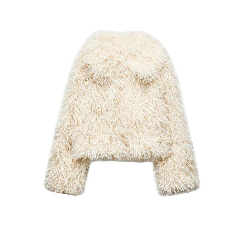 

Осень и Зима Новая Женская Одежда Мода Мода Повседневная Эффект Искусственного Меха Лацканы Длинные Рукава Верхняя Одежда 4341773 raw white L