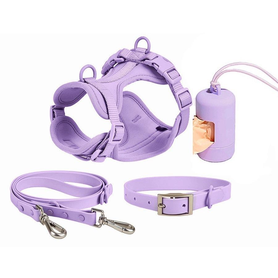 

Pet Leash Anti-slip Breathable Collar Drawstring Chest Back Garbage Bag Storage Set Pet Travel Harnesses Supplies Accessories S