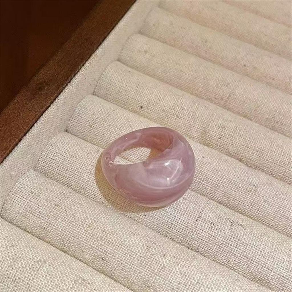 Multicolor Floral Acrylic Jelly Ring Y2K Style Statement Jewelry for UK EU Markets US Size 7 Eco-Friendly Material Rings Girls