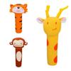 Adorable Baby Grasping Training Bb Stick Squeaky Toy With Animal Designs And Soft Knitted Fabric Stuffed With Pp Cotton