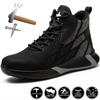 Botas de trabajo indestructibles, zapatos de seguridad para hombres, zapatos de trabajo ligeros y transpirables, botas de seguridad con punta de acero, zapatillas de trabajo antigolpes para hombres