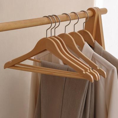 2/4 Houten Kledinghangers Massief Houten Hangers Kledingwinkel Kledingkast Houten Kledinghangers Huis Naadloos Kledingrek voor Volwassenen