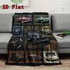 Vintage Car Art Rug 2D Flat Pattern Flannel Blanket, High Quality All Seasons, Home Decor, Warmth and Comfort, Perfect for Christmas Gifts.