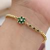 RY Copper Plated 18K Gold Flower Geometric Connector Bracelet Gold Ball Chain Adjustable Length Fashion Jewelry