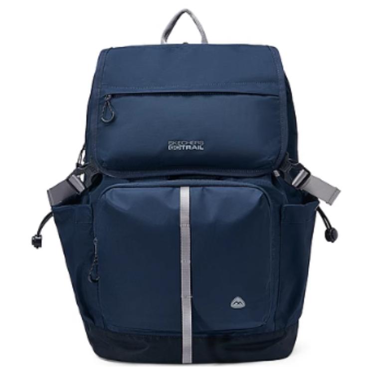 Skechers Comfortable Retro Fabric Backpack Unisex Backpacks Navy-Blue L424U059-002Z Navy Blue