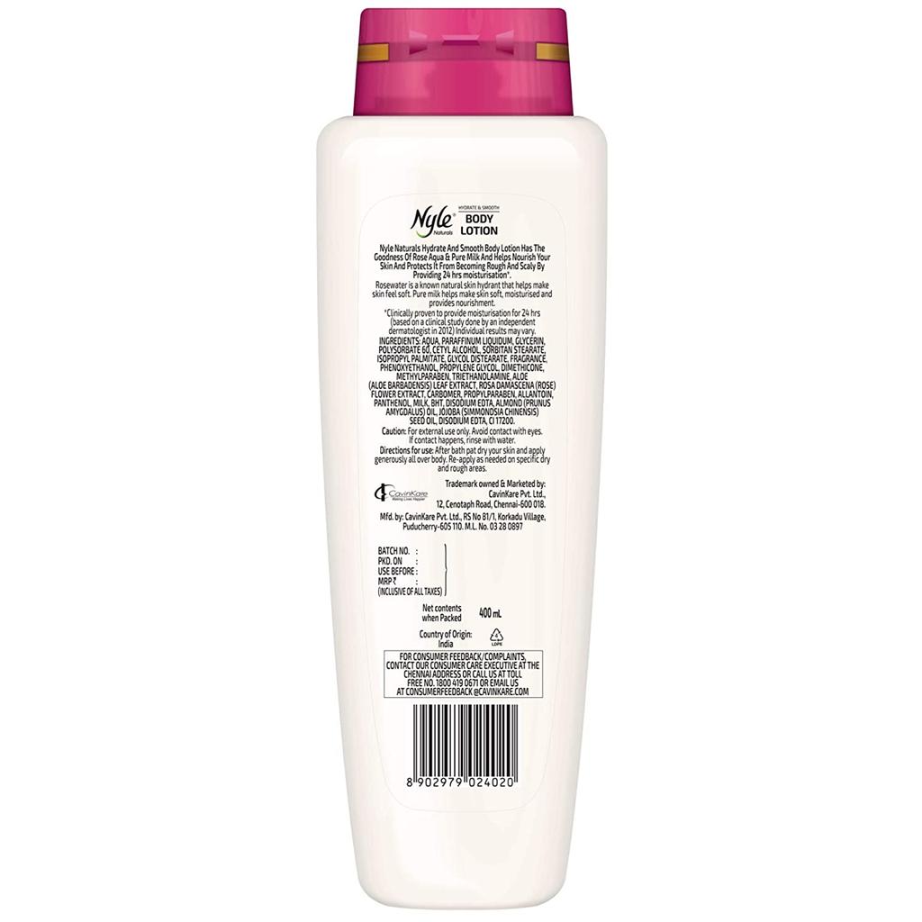 Nyle Hydrate and Smooth Body Lotion - Róża, 400 ml
