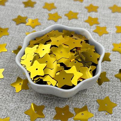 Lantejoulas Estrela Douradas 17MM de Canto Arredondado com Furo Central para Acessórios de Joalheria DIY