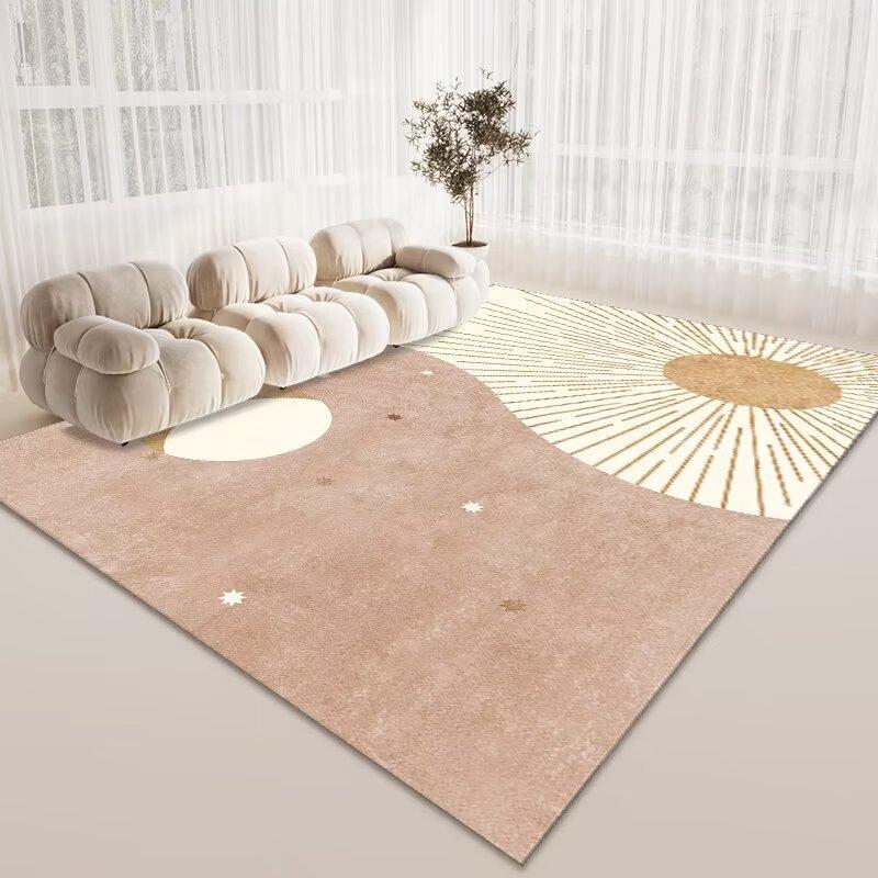 Simple Crystal Velvet Carpet, Living Room Coffee Table Dirt-Resistant And Easy To Take Care Of Floor Mat, Hotel Lobby Homestay Floor Mat