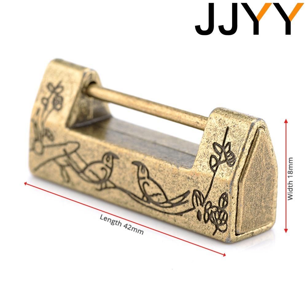 JJYY Vintage Antique Chinese Old Lock Retro Padlock Jewelry Wooden Box Padlock Lock for Suitcase Drawer Cabinet