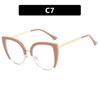 Cat Eye Half Frame Large Frame Flat Top New Style Retro Trendy Glasses Frame Optical Prescription Eyewear Frame