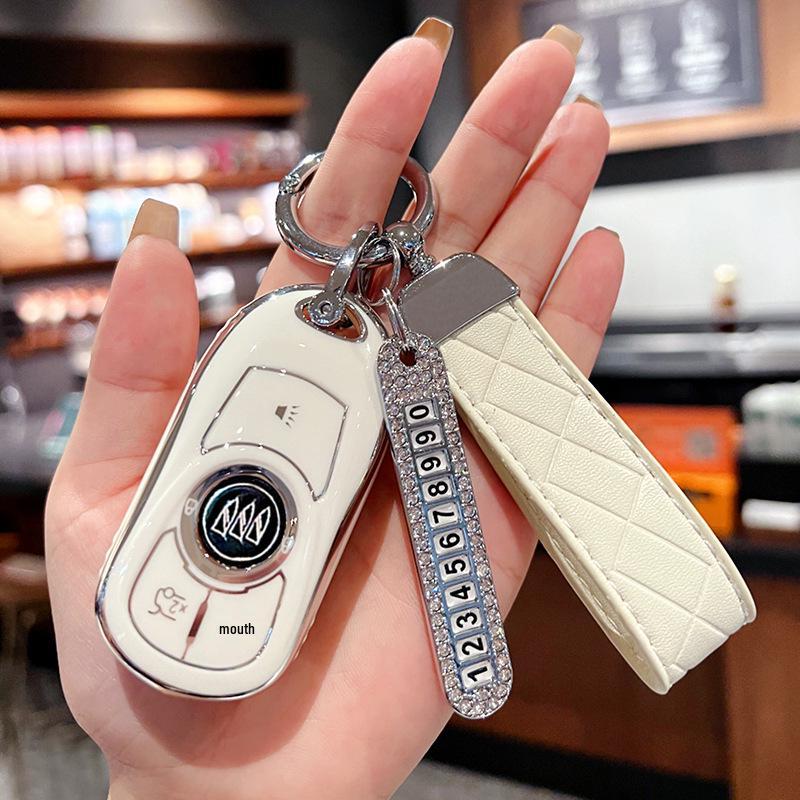 Premium Key Case for Buick Regal, Envision, GL8, LaCrosse, Enclave, GX and Weilan 7 Cars - Women's Shell Buckle Bag