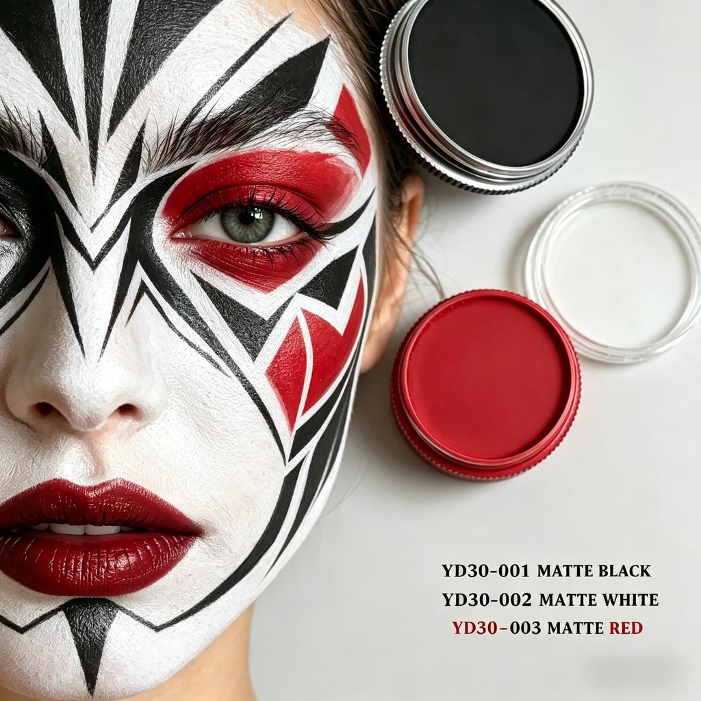 30g White Black Red Paint Water Based Makeup Single Color for Adults for Skull Witch Goth Cosplay Halloween Christmas Party