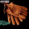 Gants de Moto Rétro Cuir de Vachette Première Couche Givré Hommes et Femmes Moto Résistants à l'Usure Chauds Gants de Camping