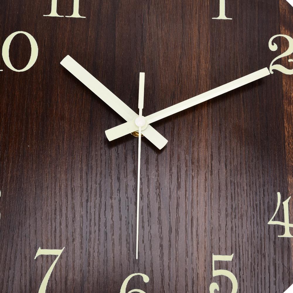 Quartz Movement Retro Wall Clock Luminous Rustic Wall Clock Retro Style Wood Wall Clock Study Room