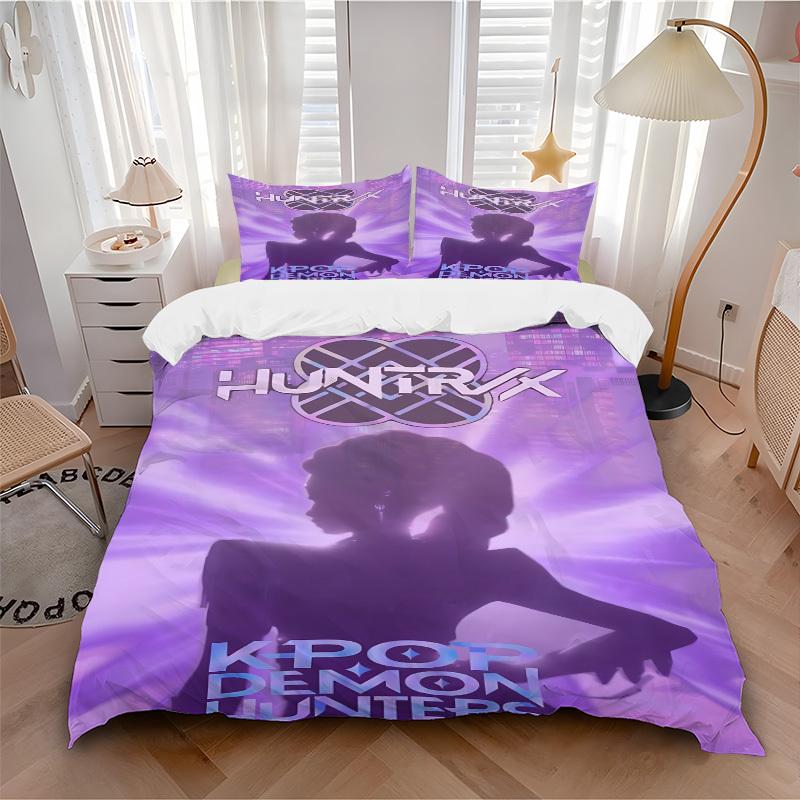 Set Lenzuola KPOP Demon Hunters, Huntrix 3 Pezzi: Perfetto per la camera da letto o la camera degli ospiti. Morbido e Confortevole Senza Anima Inclusa yy251009173