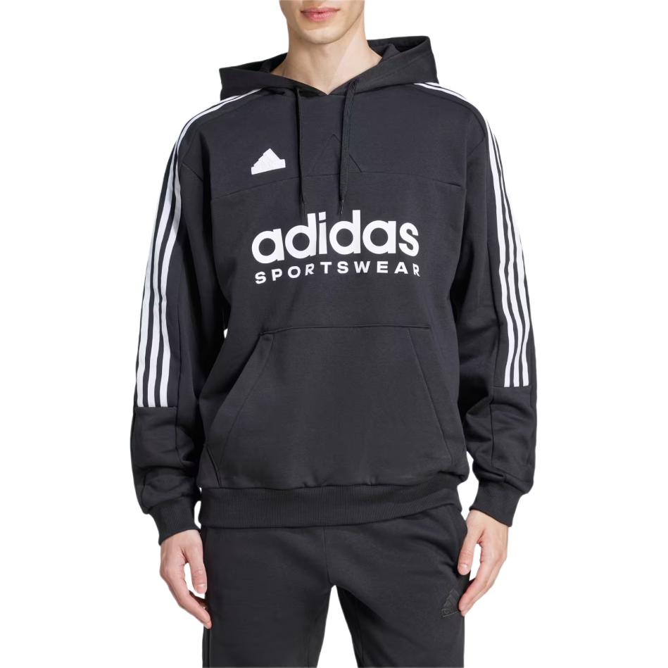 adidas Vêtement de sport Maison de Tiro Lettre rayée Imprimé à capuche Mode Confortable Sweat à capuche Homme Sweat à capuche Noir IW5936