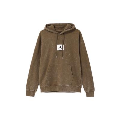 Jordan Logo Print Sport Casual Pullover Hoodie Langarm Sweatshirt Herren Tops Hell-Oliv DR3088-385