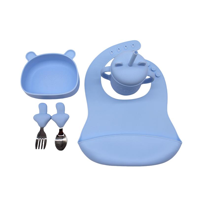 Infant complementary tableware meal bib infant eating independent practice training bowl featuring suction cup compartment board collection Chil