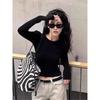Slim Long-sleeved T-shirt Women's New German Velvet Inner Tees Layering Top