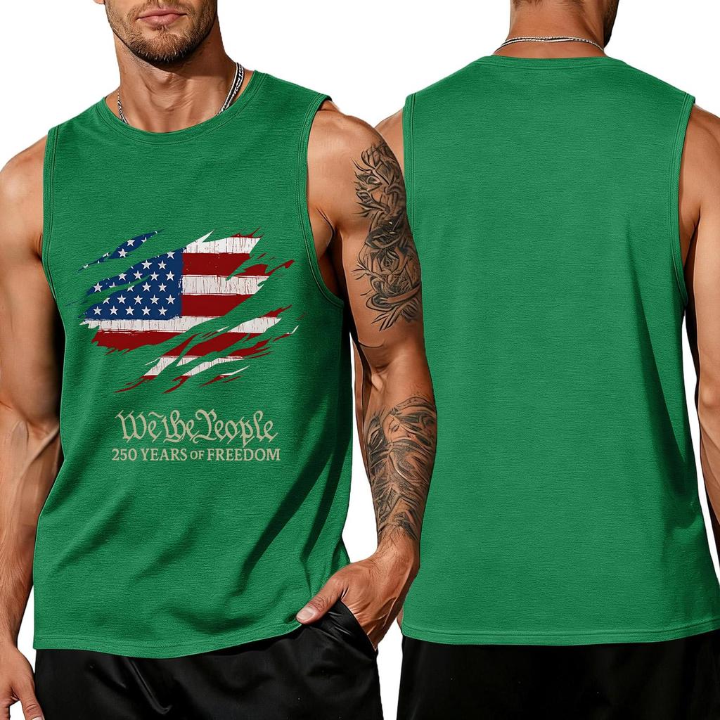 Men 4th Of Shirts USA Muscle Sleeveless Shirt Patriotic Tank Tops