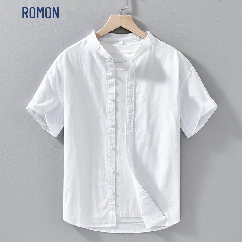 ROMON Men s Summer Short-Sleeve Cotton Shirt L