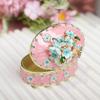 Cherry Blossoms Trinket Box Vintage Flower & Butterfly Enamel Jewelry Storage Case Handmade Ring Earring Storage Creative Gift