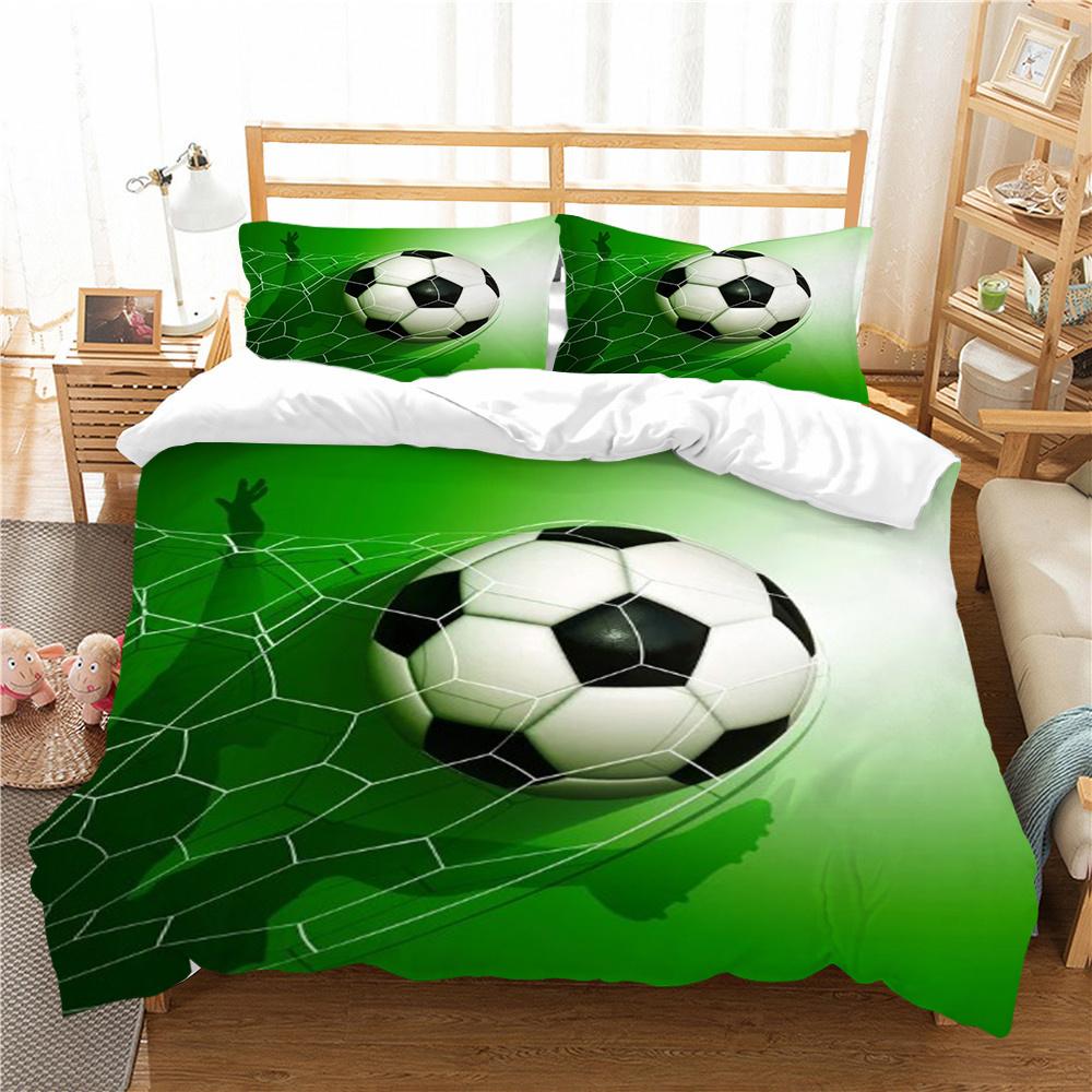 Gorący bubel wzór piłkarski zestaw narzut na pościel piłka nożna zestaw narzut na łóżko sportowe nastolatki pojedynczy rozmiar tekstylia domowe mikrofibra luksusowe zestawy pościeli