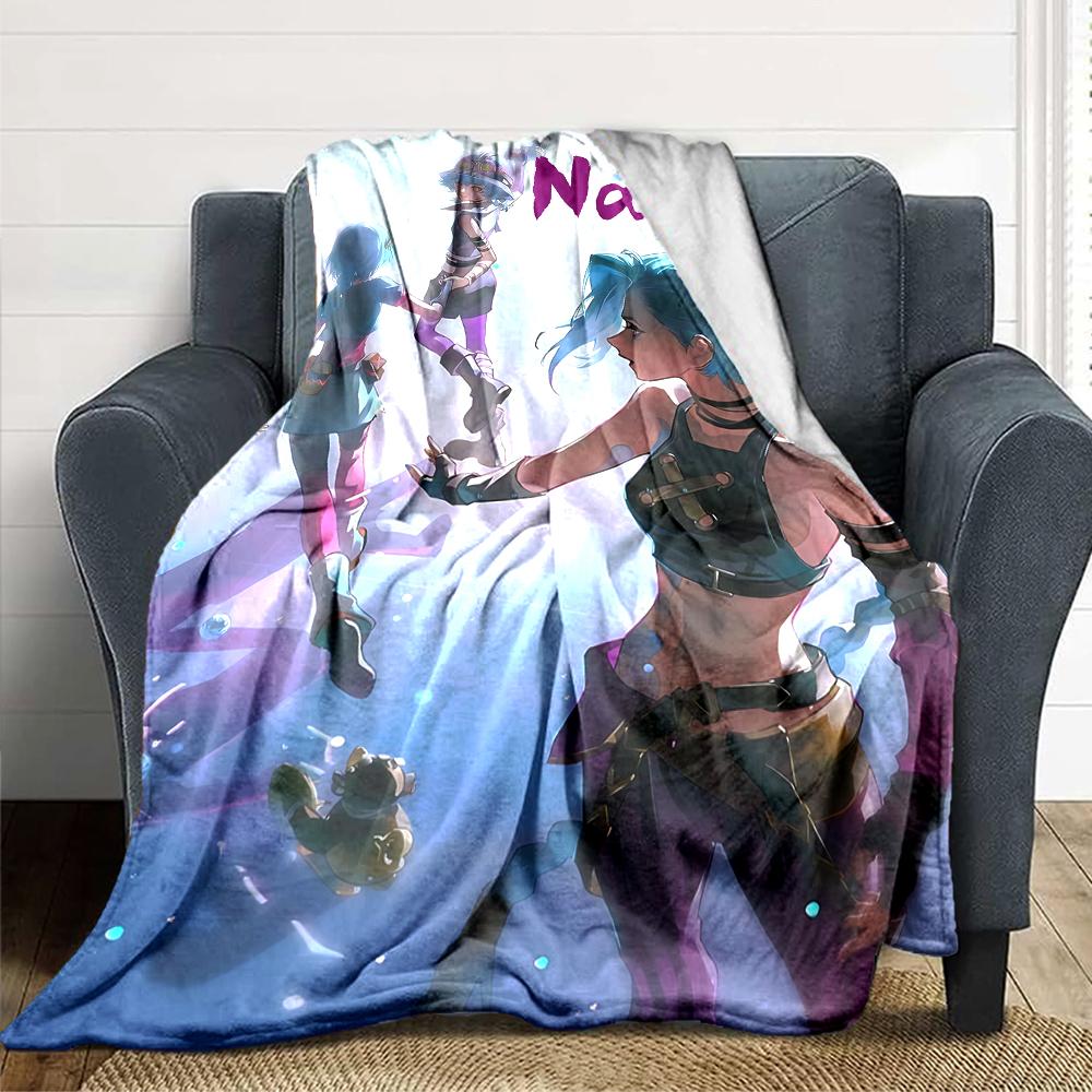 Custom Name Jinx Power Dark Party Blanket For Couch Bed Plush Cozy Fuzzy Blanket Super Soft Warm Blankets For Fall And Winter 091619