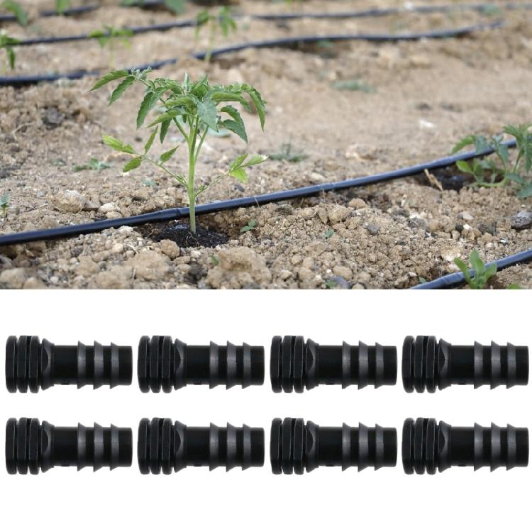 8Pcs Drip Irrigation Straight Fittings Barbed Locking Butt Joint Connectors 16mm Drip Tape Tubing Sprinkler Systems