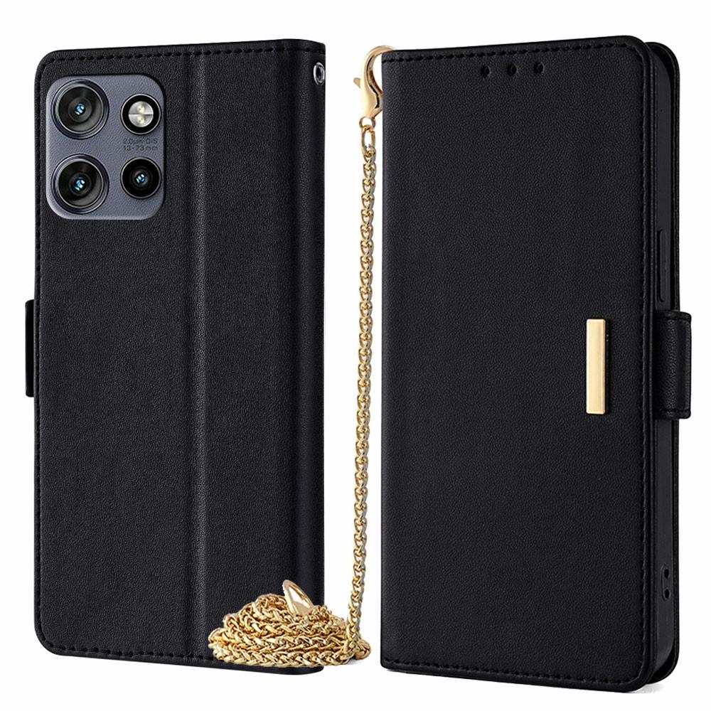Phone Case For Motorola Edge 50 Neo 5G/Moto S50 5G/ThinkPhone 25 PU Leather Wallet Stand Cover with Crossbody Shoulder Strap