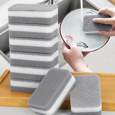 Ergonomic Double-Sided Scouring Pad Sponge for Effective Dishwashing and Household Cleaning Tool