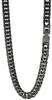 Crazy Angel Surgical Stainless Steel Metal Black 6-Sided Double Curb Chain, 5.7mm Wide, 50cm, Men's Necklace