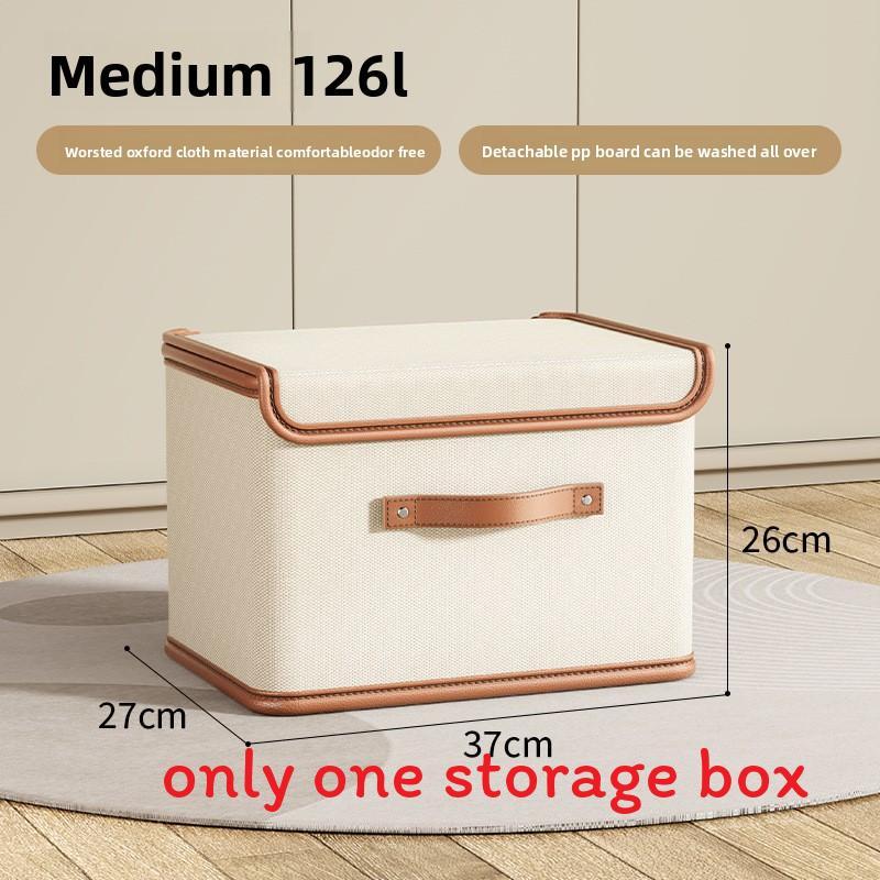 Oxford Cloth Collapsible Clothes Storage Bin With Lid For Bedroom Organizer