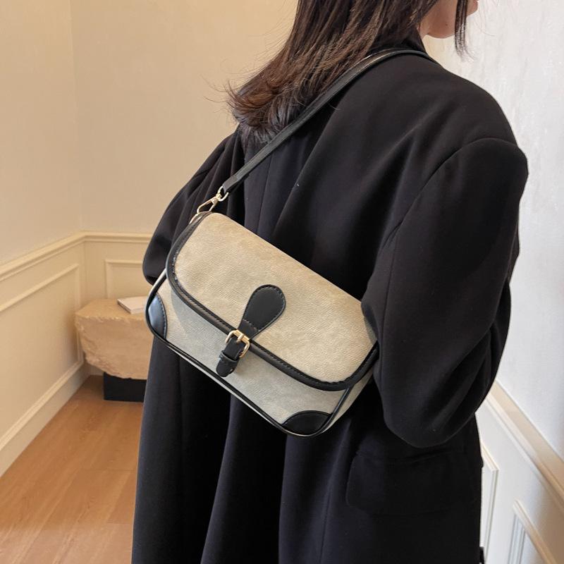 Winter New Fashion Pu Small Square Bag Retro Texture Shoulder Bag To Work Commuter Messenger Women's Bag