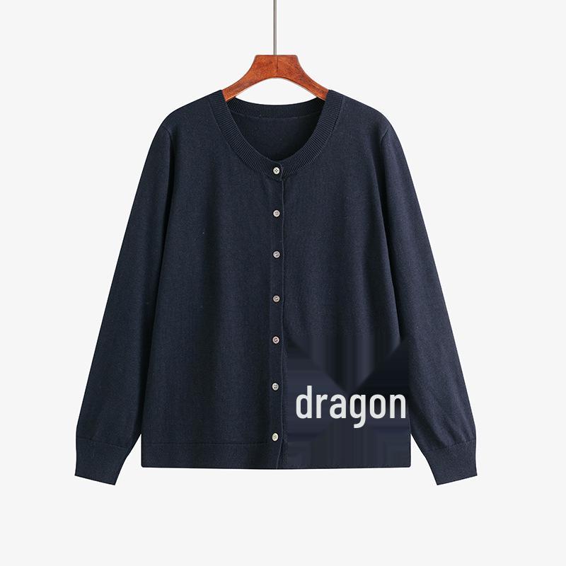 Plus Size Women's Round Neck Jacquard Cardigan - 2026 Spring Style Puppy Design