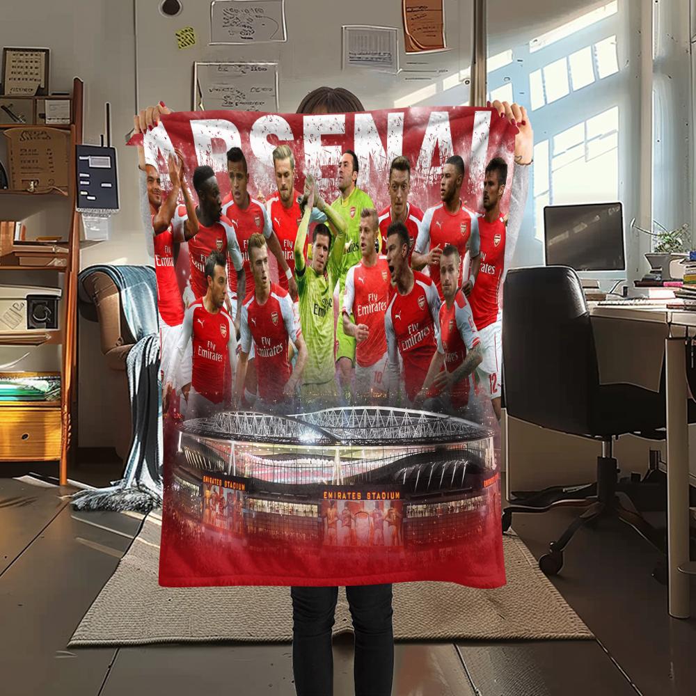 Arsenal Football Team,pattern Flannel Blanket, High quality Comfortable for All Seasons, Home Decor, Warmth and Comfort, Perfect for Gifts.