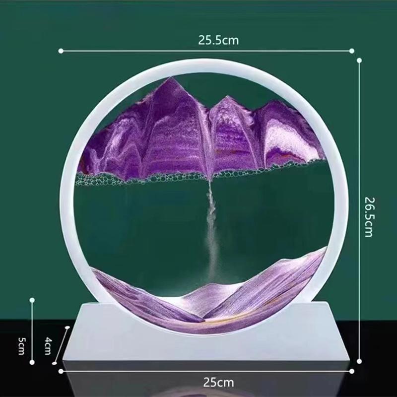 3D Hourglass Quicksand Moving Sandround Glass Deep Sea Sandscape Art Picture Craft Flowing Painting Office Hom Decor Gifts