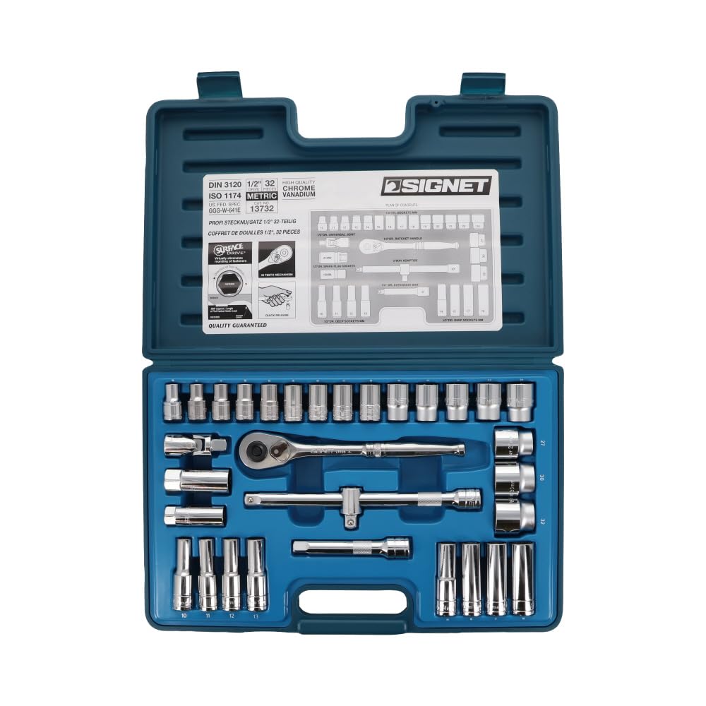 SIGNET Drive MM Socket Wrench Set 13732 1/2  32-Piece