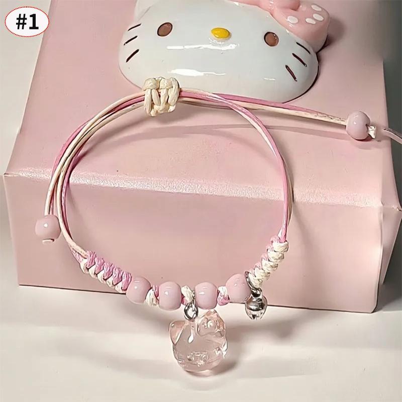 Adorable Hello Kitty Hanging Pendant Animation Design Animation Necklace/Bracelet/Ring Jewelry Accessoriess Festival Presents for Women Girls