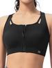 Yvette Sports Integrated Plus M Black Women's Bra, No-Slip, Front-Opening, Cup, Wireless, Breathable, Racerback, Fitness, Gym, Size, Running, Plus,