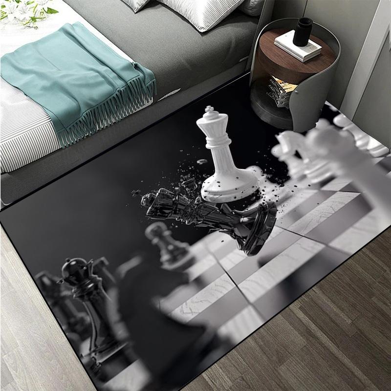 Intelligence Game Chess Printed Carpet King Queen Rook Bishop Knight Pawn Living Room Sofa Grid Floor Mat rugs