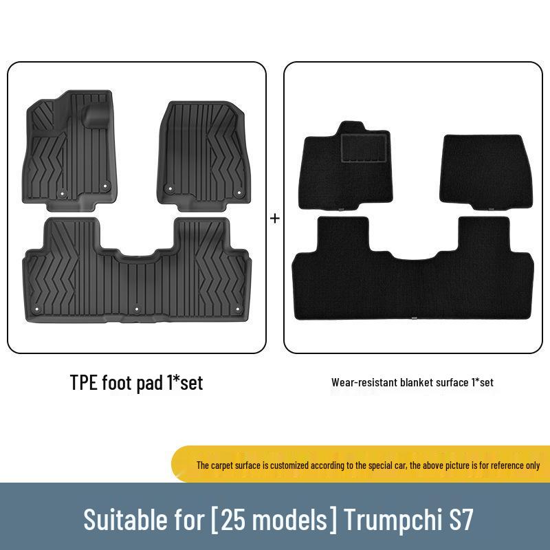 Eco-Friendly TPE Car Floor & Trunk Mats for 25 Trumpchi S7 Models: Dirt-Resistant