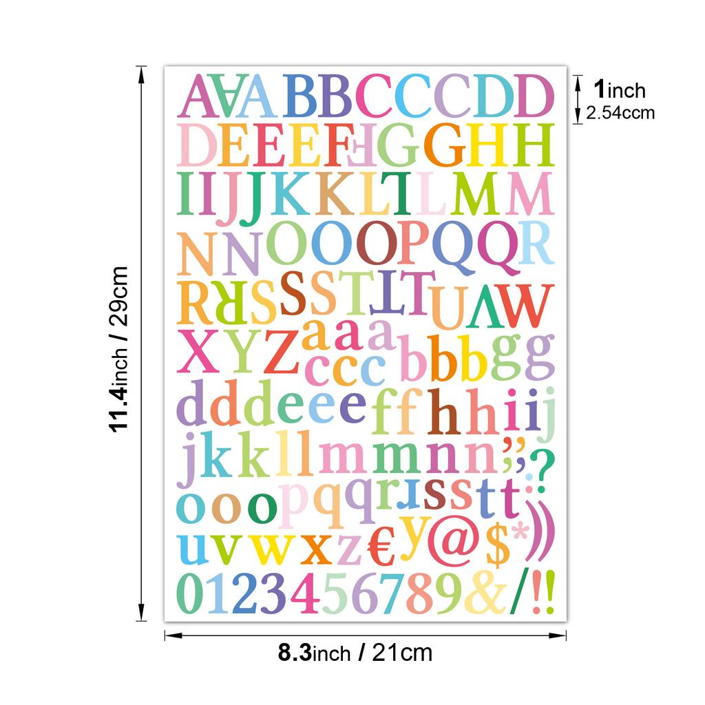 Letter Stickers European and American Home Decoration Personalized Toys Stationery Waterproof Color Digital Stickers Waterproof