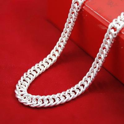 Copper Silver Plated Whip Chain Mens Necklace Fashion Jewelry Collarbone Side Chain