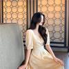 Yuli Cloth French Campanula Petite Puff Sleeve Backless Summer Dress for Women