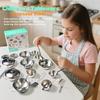 25Pcs Mini Kitchen Play Set For Kids Toys Stainless Steel Miniature Cooking Kitchen 25 Toy For Cake Children Play House Toys