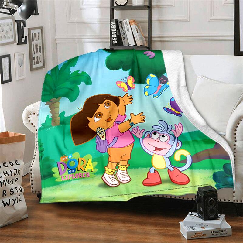 1pc Blanket D-Doras The Explorer1 Print Design, Lightweight Blanket for Sofa, Bed- Soft &Warm, Gift for All Seasons Like Christmas, Halloween