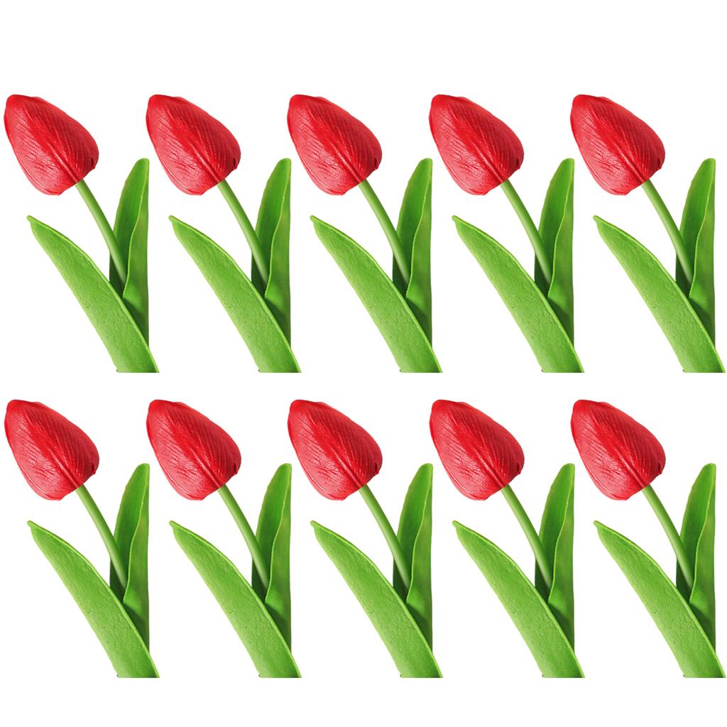 10PCS Artificial Flowers Tulip Bouquet PE Fake Flowers Wedding Garden Decoration Outdoor Home Garden Bouquet Vase Decor Plant