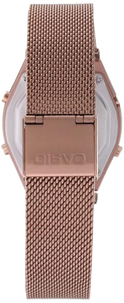 Casio Vintage Rose Stainless Steel Mesh Band Classic LCD Digital Watch B640WMR-5AV Men's Gold-Tone